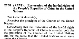PRC and Distortion of UN Resolution 2758 UN Resolution 2758
