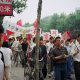 Anti-American protests in Nanjing following U.S. bombing of the Chinese embassy in Belgrade, 1999.