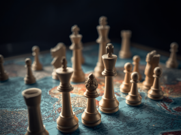 Bay of Pigs 2.0? The Geopolitics of Cuba and Taiwan A conceptual digital illustration of a chessboard superimposed over a global map, with strategic chess pieces positioned across different continents, symbolizing international geopolitics and great-power rivalry.