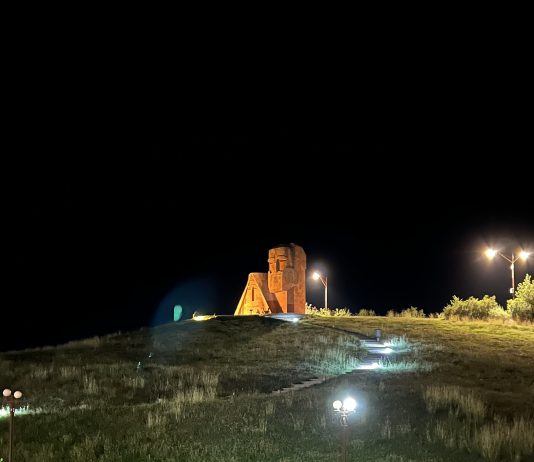 Marriott Cancels Artsakh Tour Package After International Backlash The Tatik-Papik monument in Stepanakert, Artsakh, subject of the canceled Marriott Bonvoy tour package campaign.