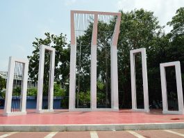 Reincarnation of Mohammad Ali Jinnah in Post-2024 Bangladesh The Shaheed Minar in Dhaka, Bangladesh, symbolizing the Language Movement and national identity.